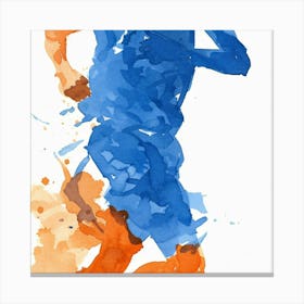 Watercolor Of A Runner Canvas Print