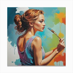 Painter Girl art print Canvas Print