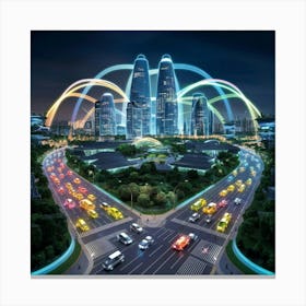 Futuristic Cityscape 14 Canvas Print