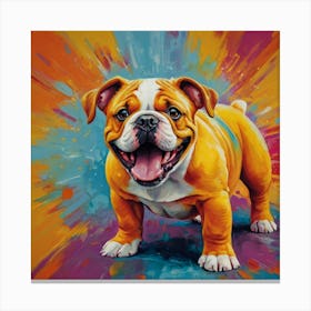 Bulldog Puppy Painting Canvas Print