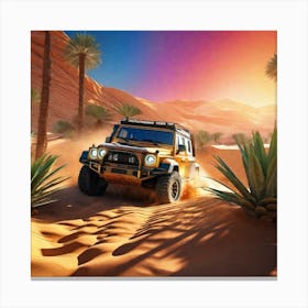 Desert Jeep Canvas Print