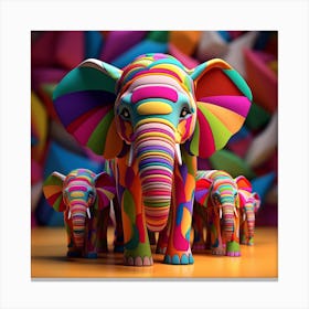 Maraclemente 3d Elephants Vibrant Colors 43 Chibi Style No Nega F23a9469 B937 46ae 955a 63524c9c315d Canvas Print