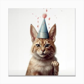 Birthday Cat Canvas Print