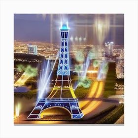 Torre Eyffel Dibujada Irreal Canvas Print