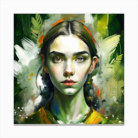 Girl With Green Eyes Canvas Print