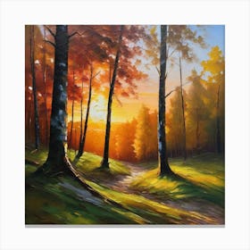 Sunset In The Forest 50 Canvas Print