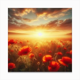 Poppy Field Sunrise Stampe su tela