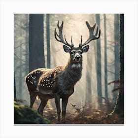 Deer In The Forest 201 Canvas Print