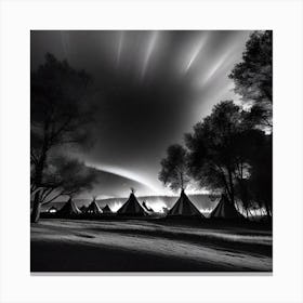 Tents At Night 3 Canvas Print