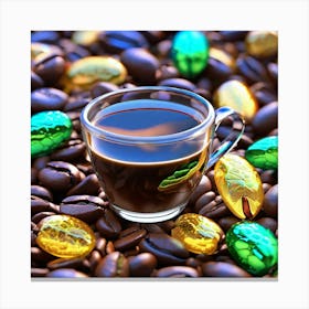 Coffee Beans And Easter Eggs Canvas Print