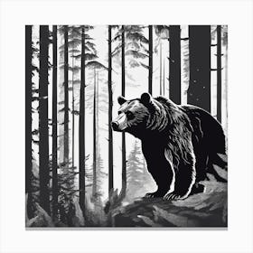 Bear In The Woods 5 Canvas Print