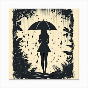 Girl In The Rain Canvas Print