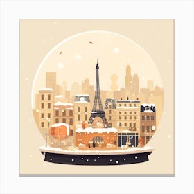 Paris France 3 Snowglobe Canvas Print