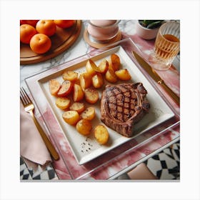 Steak And Potatoes Canvas Print