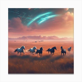 Horses In Space 1 Canvas Print