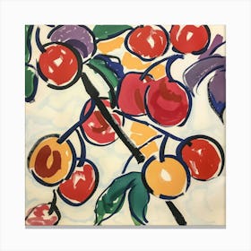 Summer Cherries Painting Matisse Style 10 Canvas Print