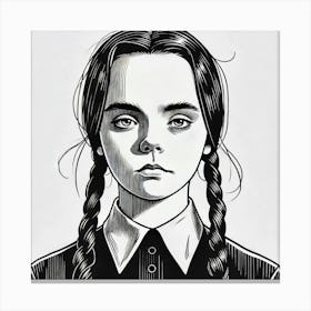 Wednesday Adams portrait 3 Canvas Print