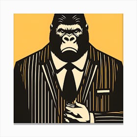 Gangster Gorilla In A Suit Canvas Print