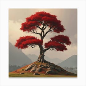 Red umbrella Canvas Print