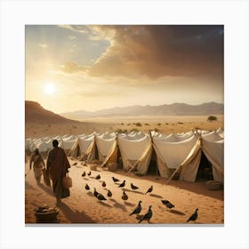 Tents In The Desert Canvas Print