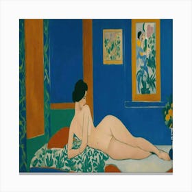 Nude Woman In A Blue Room Stampe su tela