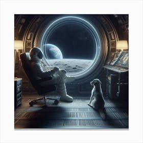 Dog In Space Canvas Print