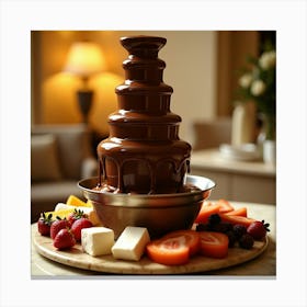 Flux Dev A Luxurious And Decadent Chocolate Fountain Sits Atop 1 Leinwandbild