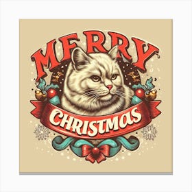 Merry Christmas Cat 9 Canvas Print