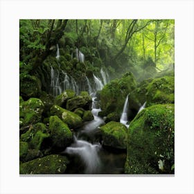 Waterfall In The Forest Canvas Print