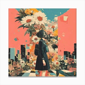 Girl With Flowers 3 Canvas Print