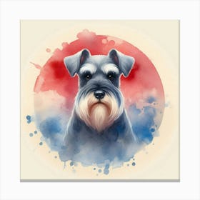 Watercolor Miniature Schnauzer 2 Canvas Print