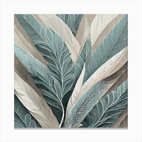 Firefly Beautiful Modern Detailed Botanical Rustic Wood Background Of Sage Herb And Indian Feathers (5) Canvas Print