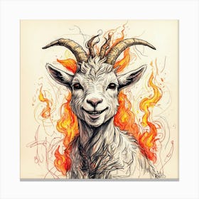 Goat On Fire 53 Canvas Print