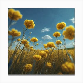 Field Of Yellow Flowers 39 Canvas Print