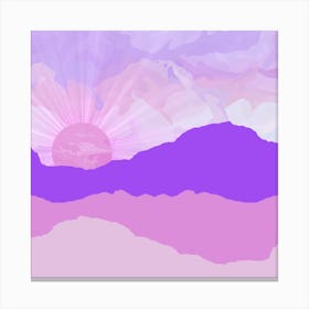 Sunset Over Mountains Canvas Print