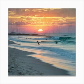 Sunset At The Beach 3 Canvas Print