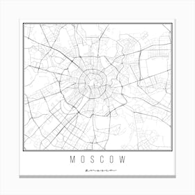 Moscow Russia Street Map Canvas Print