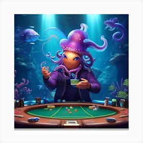 Octopus Poker 1 Canvas Print