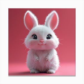 Cute White Bunny 1 Canvas Print