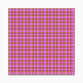 Pink Gingham Fabric 2 Canvas Print