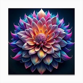 Colorful Dahlia Flower Canvas Print