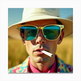 Man Smoking A Cigarette 1 Canvas Print