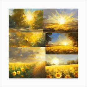 Radiant Reverie Yellow Sunshines (3) Canvas Print