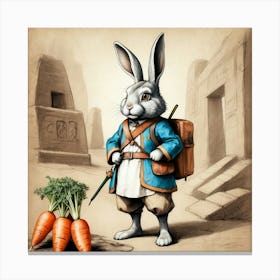 Rabbit With Carrots 47 Canvas Print