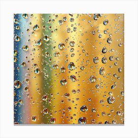 Water Droplets On Glass Canvas Print