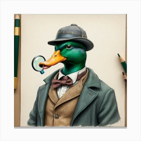 Detective Duck 20 Canvas Print