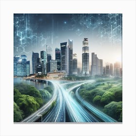 Futuristic Cityscape2 Canvas Print