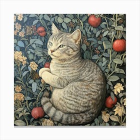 Cat In The Orchard Art Canvas Print