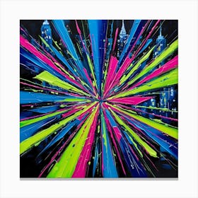 Neon Explosion Canvas Print