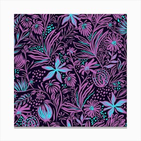 Stamping Pattern Leaves Drawing 1 Canvas Print